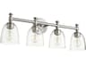 Quorum Rossington 4-Light Satin Nickel With Clear Seeded Glass Vanity Light
