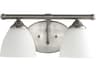 Quorum Brooks 2-Light Satin Nickel With Opal Glass Vanity Light