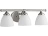 Quorum Brooks 3-Light Satin Nickel With Opal Glass Vanity Light