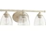 Quorum Brooks 3-Light Persian White With Clear Seeded Glass Vanity Light