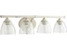 Quorum Brooks 4-Light Persian White With Clear Seeded Glass Vanity Light
