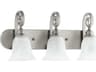 Quorum Bryant 3-Light Classic Nickel Glass Vanity Light