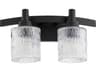 Quorum Stadium 2-Light Noir Black Glass Vanity Light