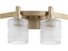 Quorum Stadium 2-Light Aged Brass Glass Vanity Light