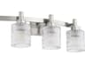 Quorum Stadium 3-Light Satin Nickel Glass Vanity Light