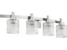 Quorum Stadium 4-Light Satin Nickel Glass Vanity Light