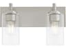 Quorum Fallstaff 2-Light Satin Nickel Vanity Light