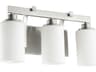 Quorum Lancaster 3-Light Satin Nickel Glass Vanity Light