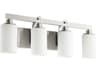 Quorum Lancaster 4-Light Satin Nickel Glass Vanity Light