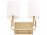 Quorum Tempo 2-Light Aged Brass Wall Sconce