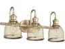 Quorum Omni 3-Light Aged Brass Vanity Light