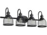 Quorum Omni 4-Light Noir Black Vanity Light