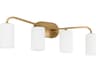 Quorum Rutherford 4-Light Brushed Brass Vanity Light
