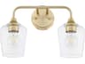 Quorum Raymond 2-Light Aged Brass Vanity Light