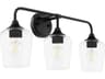 Quorum Raymond 3-Light Matte Black Vanity Light
