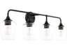 Quorum Raymond 4-Light Matte Black Vanity Light
