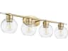 Quorum Volan 4-Light Aged Brass Glass Vanity Light