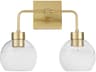 Quorum Lacy 2-Light Aged Brass Vanity Light