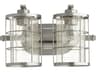 Quorum Ellis 2-Light Satin Nickel Glass Vanity Light