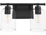 Quorum Tribute 2-Light Matte Black Glass Vanity Light