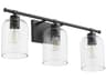 Quorum Tribute 3-Light Matte Black Glass Vanity Light