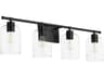 Quorum Tribute 4-Light Matte Black Glass Vanity Light