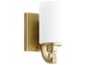 Quorum Lancaster 1-Light Aged Brass Glass Vanity Light