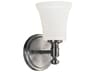 Quorum Rossington 1-Light Satin Nickel White Glass Vanity Light