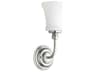 Quorum Rossington 1-Light Satin Nickel Glass Wall Sconce