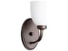 Quorum Reyes 1-Light Oiled Bronze Glass Wall Sconce