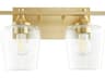 Quorum Veno 2-Light Aged Brass Vanity Light