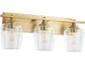 Quorum Veno 3-Light Aged Brass Vanity Light
