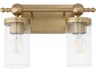 Quorum Lee Boulevard 2-Light Aged Brass Vanity Light