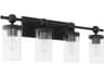 Quorum Lee Boulevard 4-Light Matte Black Vanity Light