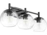 Quorum Lyon 3-Light Matte Black Glass Vanity Light