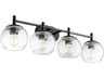 Quorum Lyon 4-Light Matte Black Glass Vanity Light
