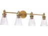 Quorum Lawton 4-Light Brushed Brass Vanity Light