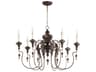 Quorum Salento 8-Light Vintage Copper Brown Candelabra Chandelier