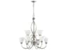 Quorum Spencer 9-Light Classic Nickel Glass Bell Tiered Chandelier