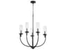 Quorum Ladin 5-Light Textured Black Glass Candelabra Cylinder Chandelier