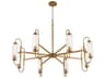 Quorum Whitmire 8-Light Brushed Brass Candelabra Chandelier