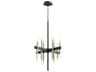 Quorum Luxe 16-Light6-Light Noir With Aged Brass Black Candelabra Chandelier