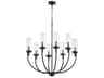 Quorum Ladin 8-Light Textured Black Glass Candelabra Cylinder Chandelier