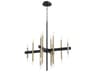 Quorum Luxe 20-Light Noir With Aged Brass Black Candelabra Linear Chandelier