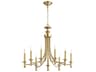 Quorum Rossington 9-Light Aged Brass Candelabra Chandelier