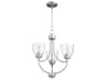 Quorum Enclave 3-Light Satin Nickel With Clear Seeded Glass Bell Chandelier