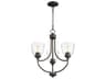 Quorum Enclave 3-Light Oiled Bronze With Clear Seeded Glass Bell Chandelier