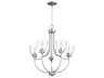 Quorum Enclave 5-Light Satin Nickel With Clear Seeded Glass Bell Chandelier