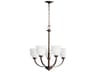 Quorum Reyes 5-Light Oiled Bronze Glass Bell Chandelier