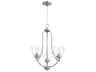 Quorum Barkley 3-Light Satin Nickel Glass Bell Chandelier